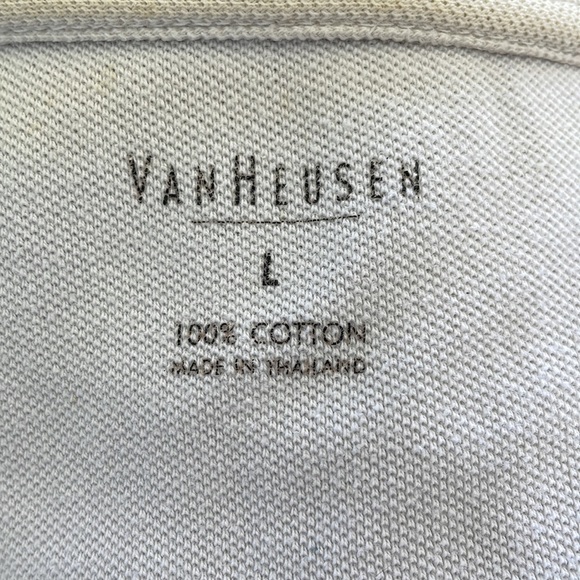 Van Heusen blue white stripe cotton polo shirt size large - Picture 9 of 10